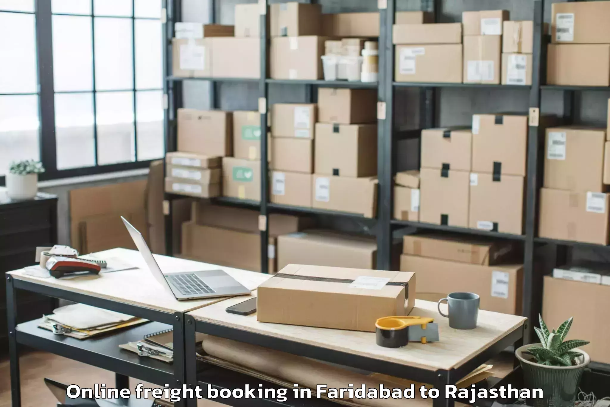 Book Faridabad to Jojawar Online Freight Booking Online